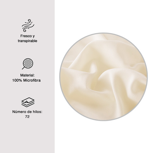 Sábana Broderie 1,5 Plazas Crema