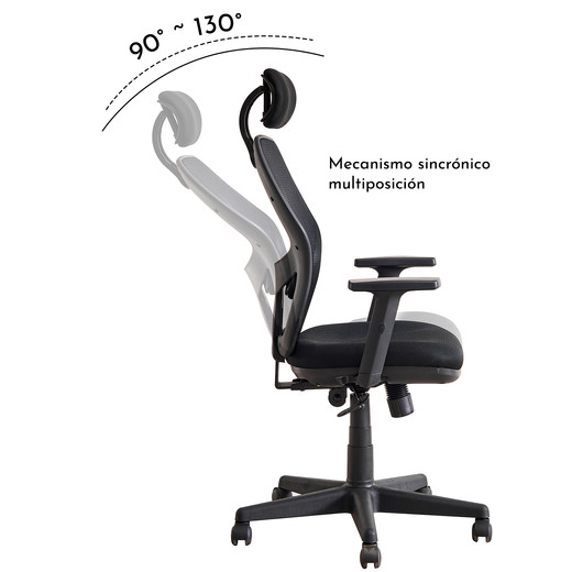 Silla de Oficina Ergonométrica Design Ergo Full - Negro