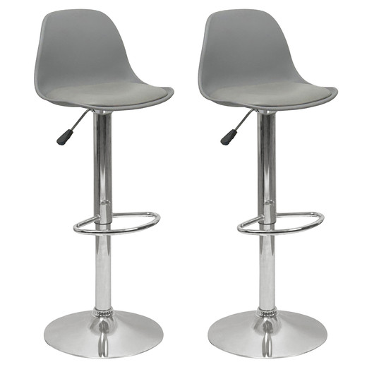 Pack 2 Sillas Altas Bar Taburete Orlando-T Gris