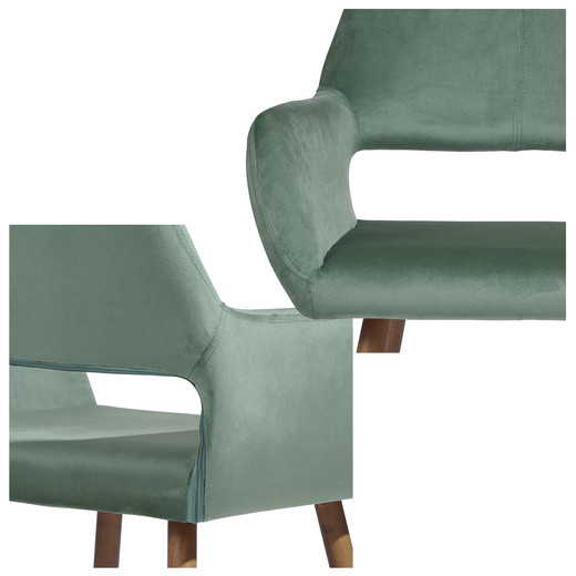 Silla Comedor Sitial Cromwell Terciopelo Verde