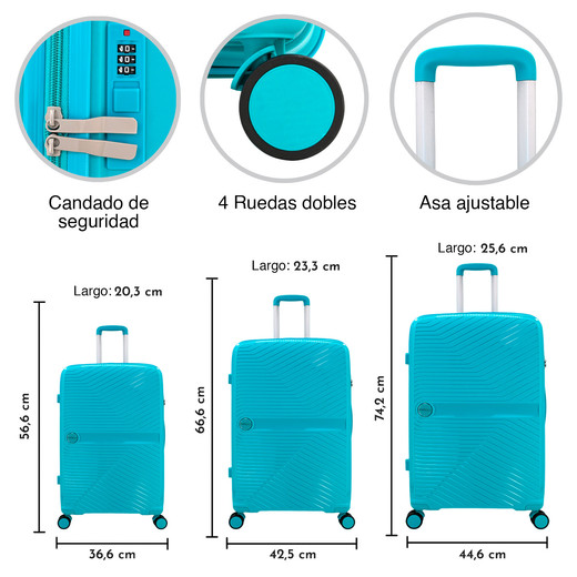 Set Maletas Rígidas Niza S M L Calipso