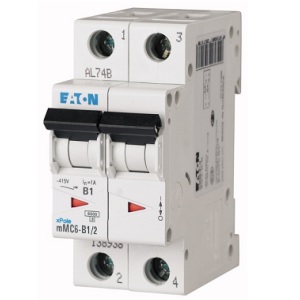 Interruptor Termomagnético 16A, 2 Polos, 610KA, Curva C - Interruptor Termomagnético 16A, 2 Polos, 6KA, Curva C