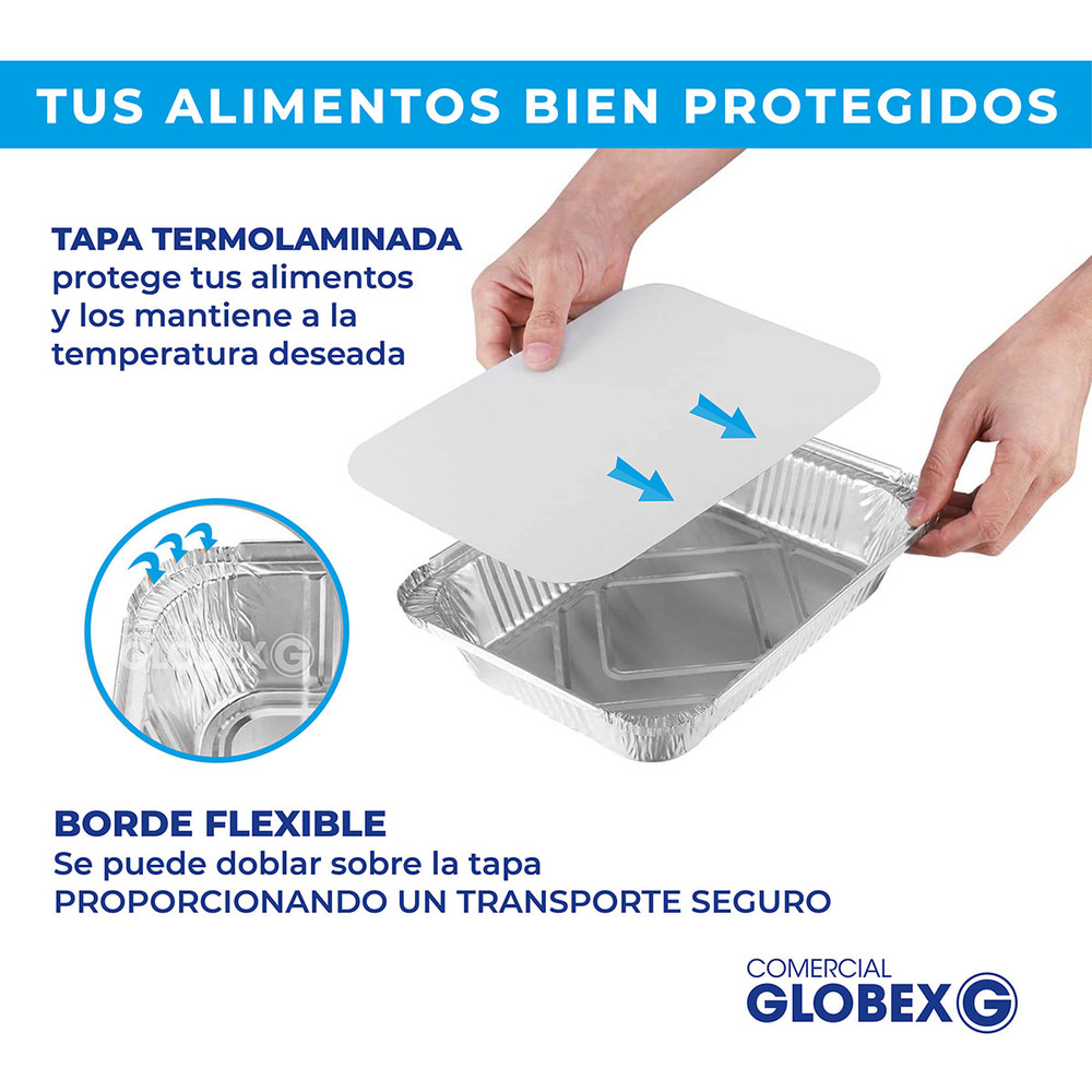 Bandeja De Aluminio C18 Con Tapa Termolaminada (125 unidades)