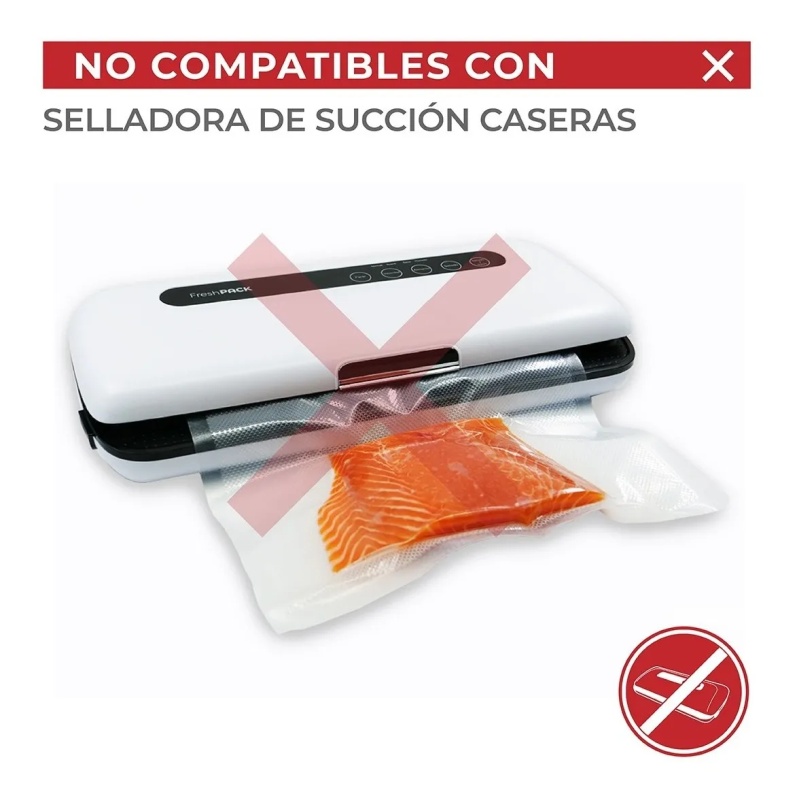 Pack 100 bolsas vacío lisas cook and chill 28x45 - 70 micras