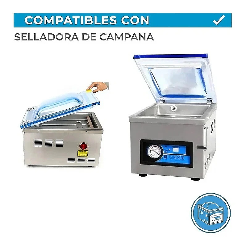 Pack 100 bolsas vacío lisas doradas 20x30 - 70 micras