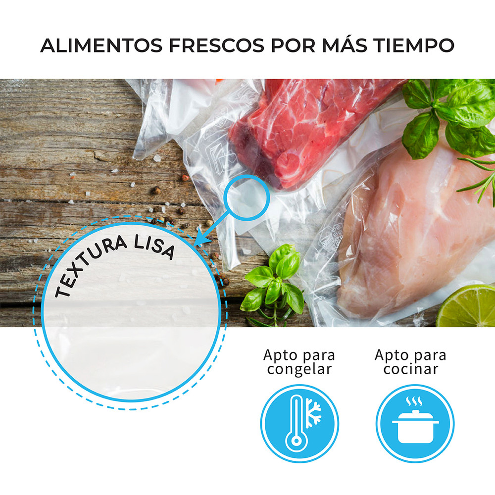 Pack 100 bolsas vacío lisas cook and chill 28x45 - 70 micras