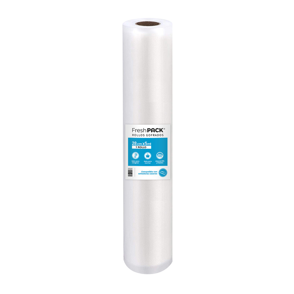 Rollo Gofrado FRESHPACK 28cms X 5mts para envasado al vacío