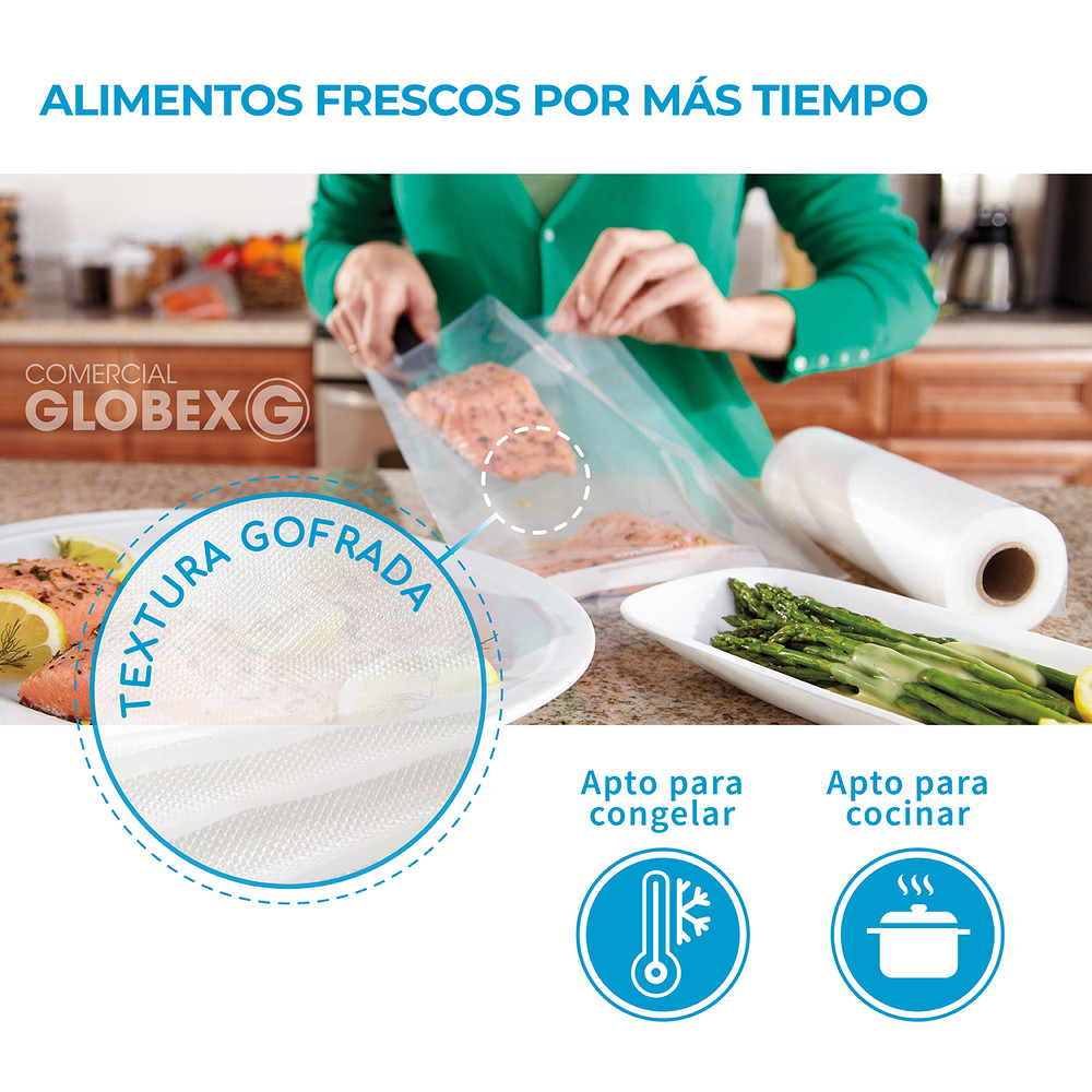 Rollo Gofrado FRESHPACK 28cms X 5mts para envasado al vacío