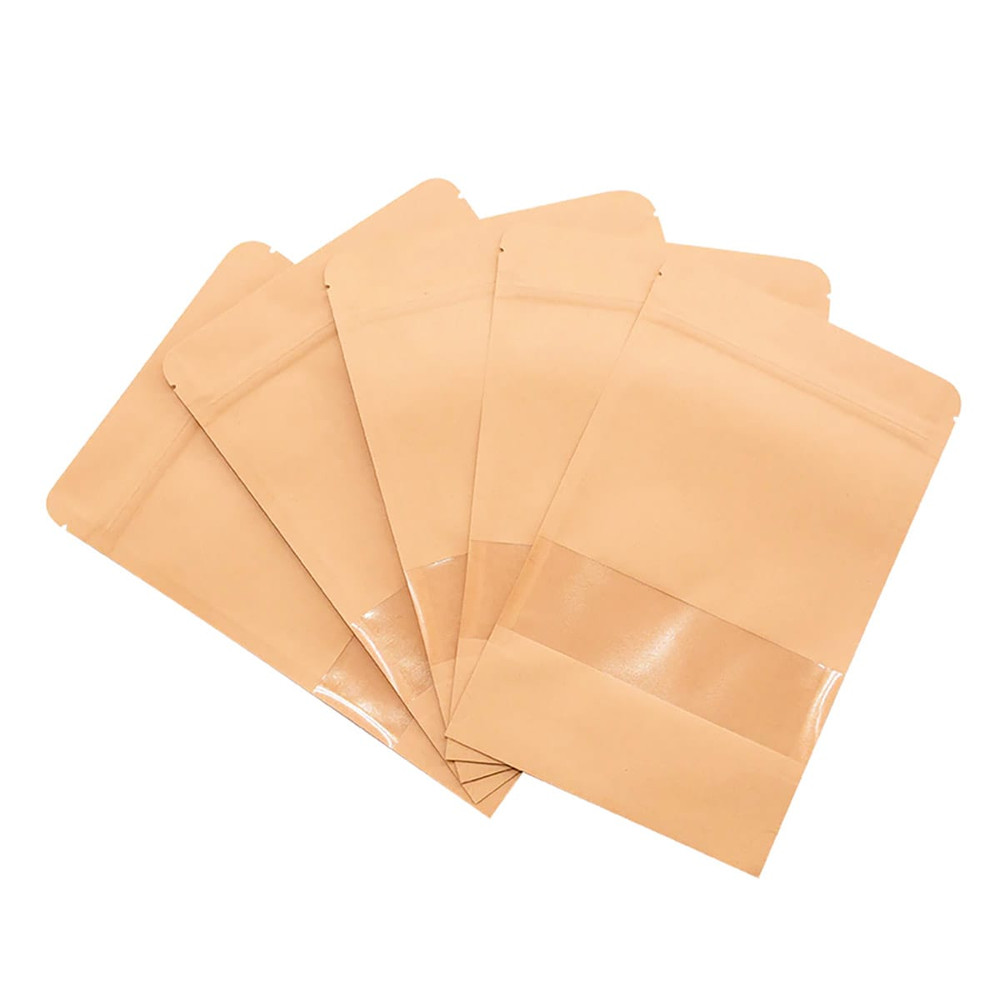 Bolsas DoyPack Kraft con Ventana 12x20x4 cms. (100 unidades)