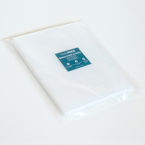 Pack 100 bolsas vacío lisas cook and chill 20x25 - 70 micras