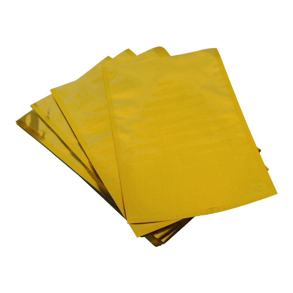 Pack 100 bolsas vacío lisas doradas 20x30 - 70 micras