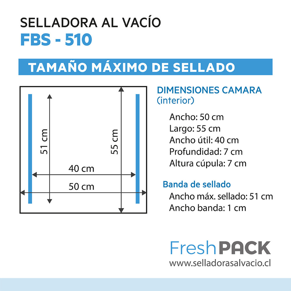Selladora Profesional de Campana FRESHPACK FBS-510 (Entrega Inmediata)
