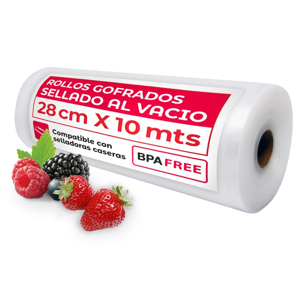 Rollo Gofrado Genérico 28cms X 10 mts para envasado al vacío
