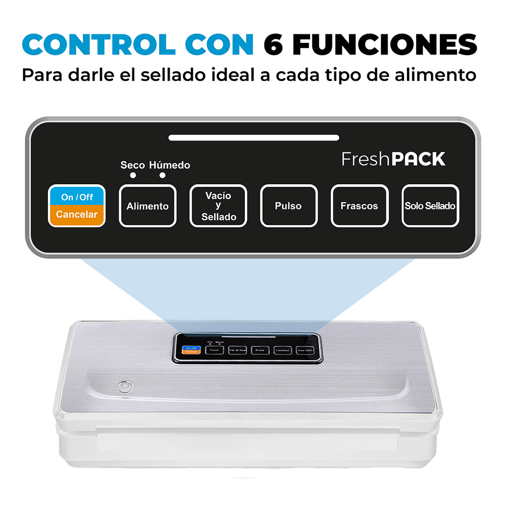 Selladora al vacío inalámbrica FreshPack SV200 + 3 rollos 22 cm