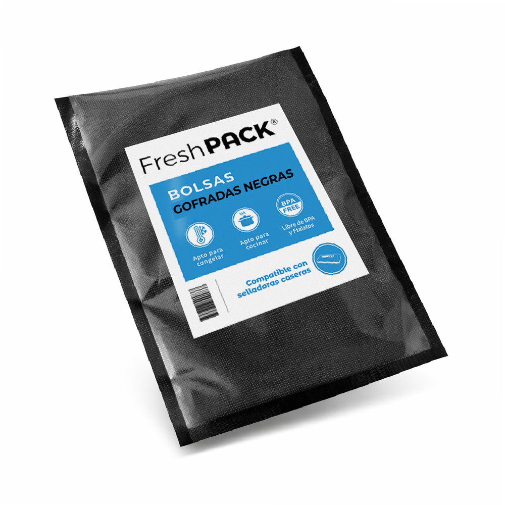 Bolsa vacío gofrada Negra 20x25 cms. - 80 micras