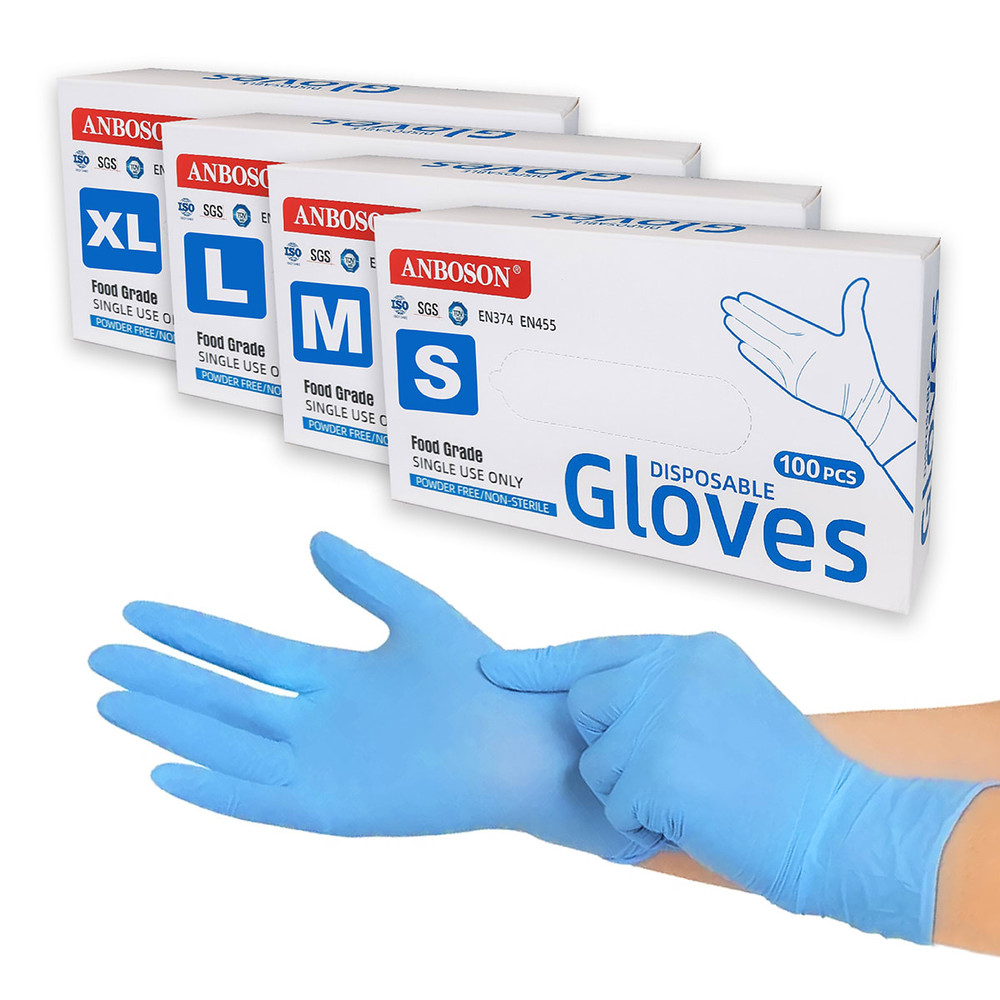 Caja 100 Guantes De Nitrilo Azules (diferentes tallas)