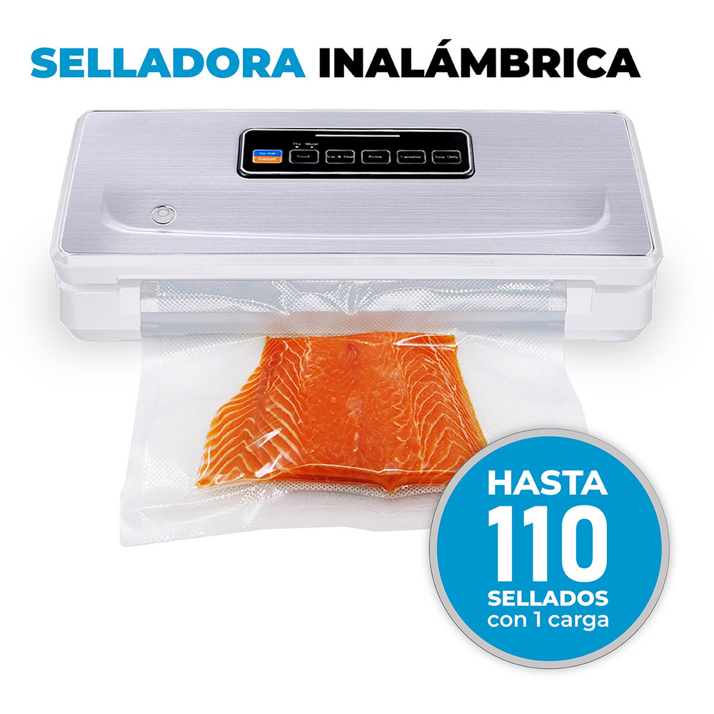 Selladora al vacío inalámbrica FreshPack SV200 + 3 rollos 28 cm