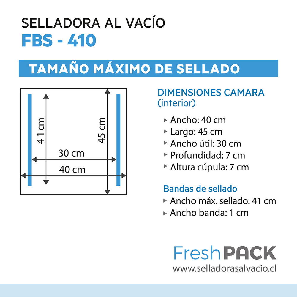 Selladora Profesional de Campana FRESHPACK FBS-410 (Entrega inmediata)