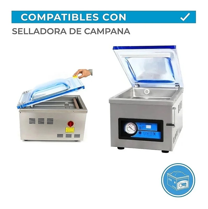 Pack 100 bolsas vacío lisas cook and chill 15x20 - 70 micras