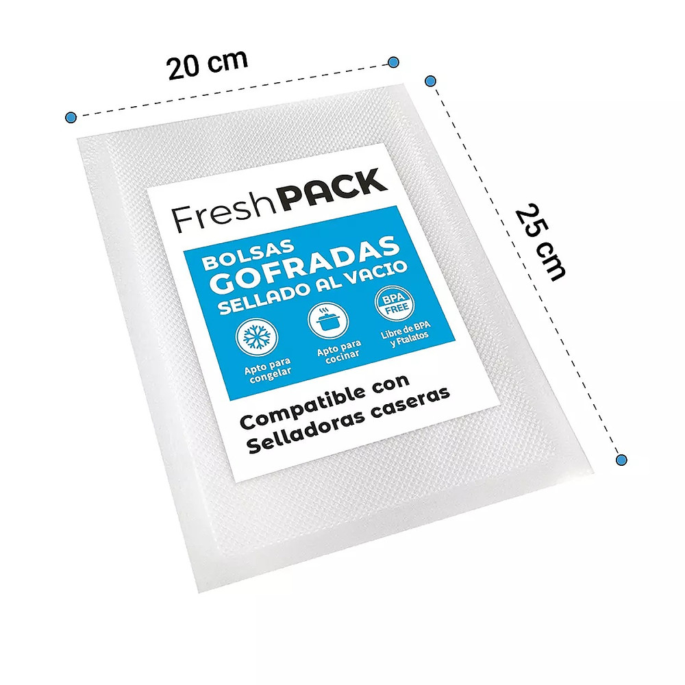 bolsa vacío gofrada 20x25 cms. - 80 micras