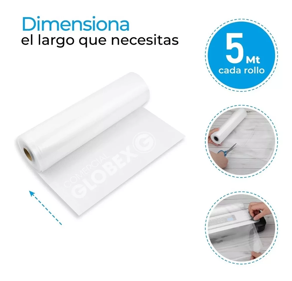 3 Rollos Bolsa Sellado Al Vacio 1 De 17 -22 -28cm X 5mt