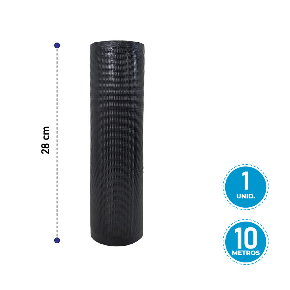 Rollo Gofrado Negro FRESHPACK 28cms X 10 mts para envasado al vacío