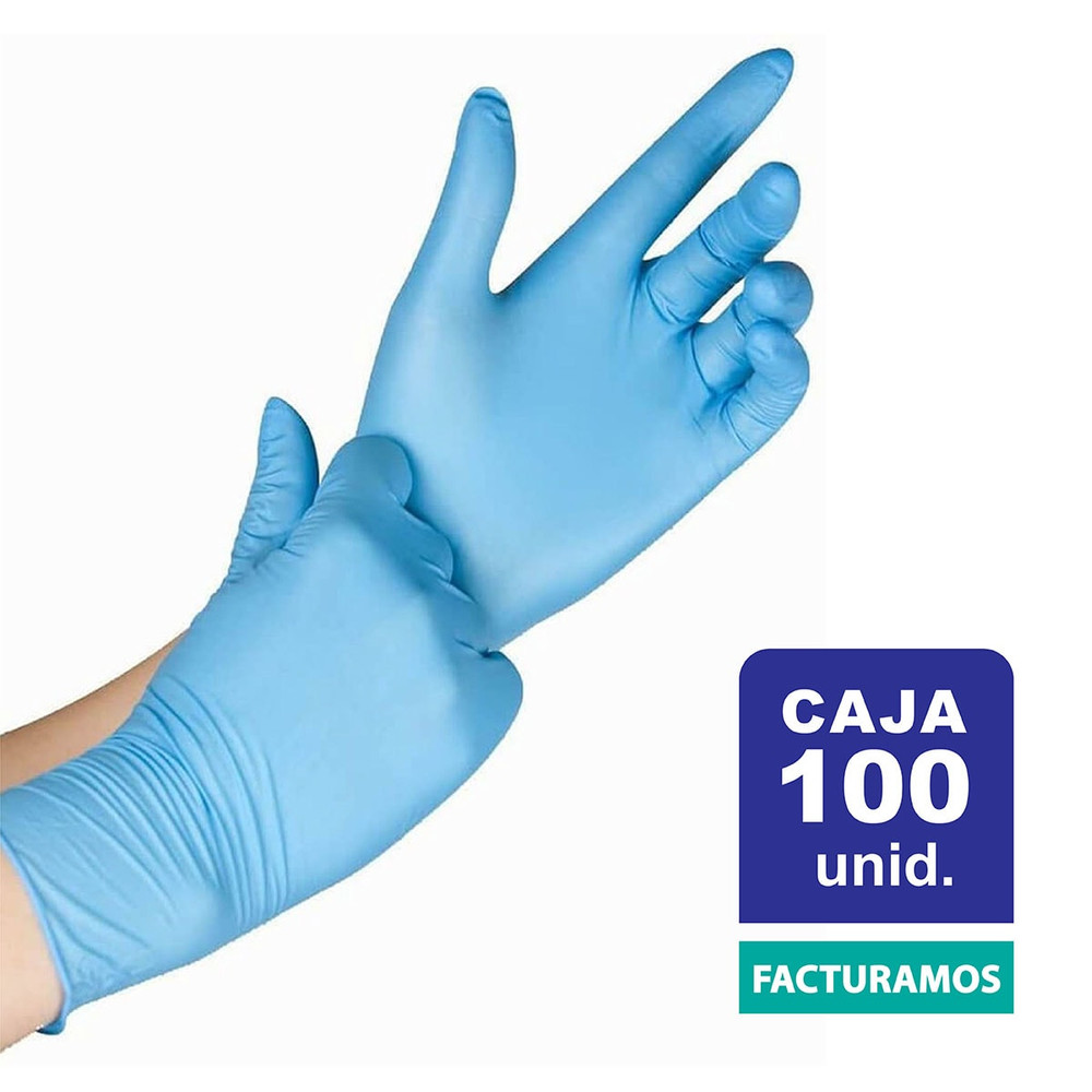 Caja 100 Guantes De Nitrilo Azules (diferentes tallas)
