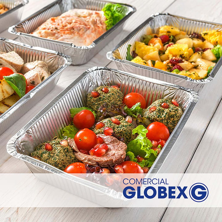 Bandeja De Aluminio C40 Con Tapa Termolaminada (100 unidades)
