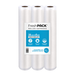 Pack 3 Rollos Bolsa Vacio 28cm X 5mt