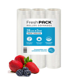 Pack 3 Rollos Bolsa Vacio 28cm X 3mt