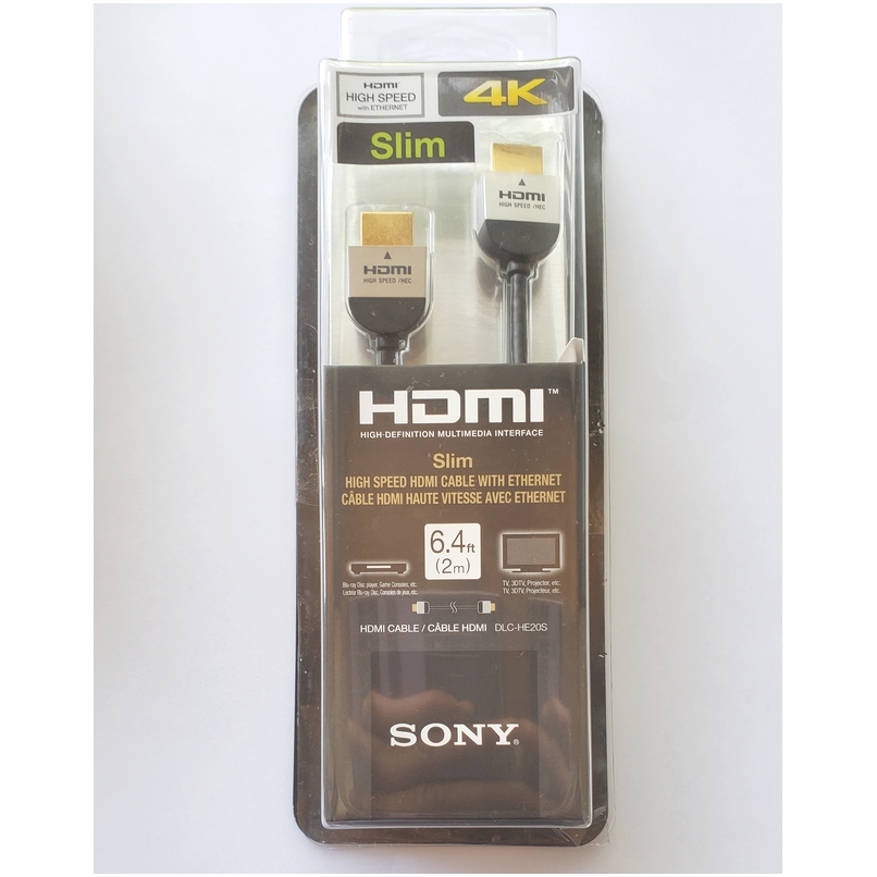 CABLE HDMI DELGADO SONY DLC HE20S SLIM DE ALTA VELOCIDAD, 2 M 4K ETHERNET