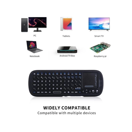 IPAZZPORT Mini Teclado Inalámbrico De 2.4G Con Panel Táctil, Compatible Con Smart TV, Android TV Box/PC/Tabletas/PS4/Etc - vista alternativa