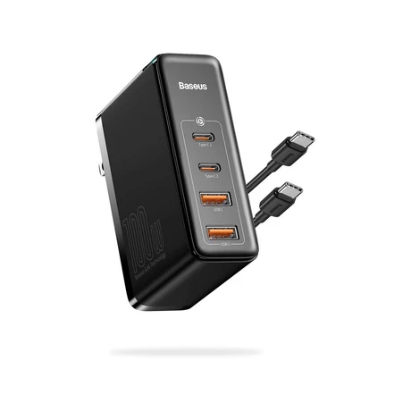 CARGADOR BASEUS  USB C, ESTACIÓN DE CARGA GAN II DE 4 PUERTOS DE 100 W, BLOQUE DE CARGA RÁPIDO USB C PARA IPHONE 12/12 PRO/12 PRO MAX/SE/11/XR/XS, NOTEBOOKS CON PUERTO DE CARGA USB C, SAMSUNG, MACBOOK PRO/AIR, IPAD, AIRPODS, APPLE WATCH