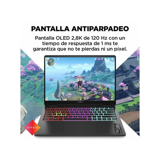 HP OMEN TRANSCEND 14-FB0013 Core™I7 Ultra 1TB SSD 16GB NVIDIA® RTX 4060 8GB  14” 2.8K 2ms OLED 120Hz WIN11 SHADOW BLACK RGB OPEN BOX LIKE NEW