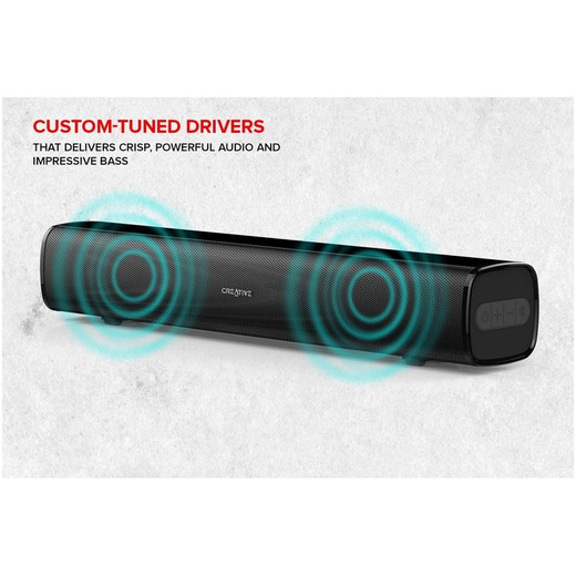 BARRA DE SONIDO CREATIVE STAGE AIR PORTATIL COMPACTO USB BLUETOOTH AUXILIAR 6 HORAS DE BATERIA PARA PC/MAC-NOTEBOOK-TV-CELULAR