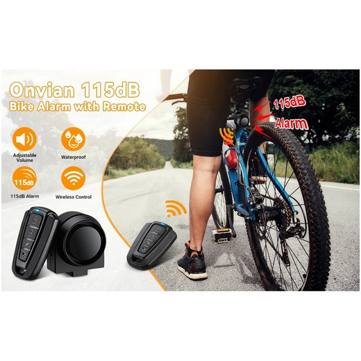 ALARMA DE BICICLETA/MOTO  ALARMA DE VIBRACIÓN IMPERMEABLE CARGA USB CONTROL REMOTO NUEVO