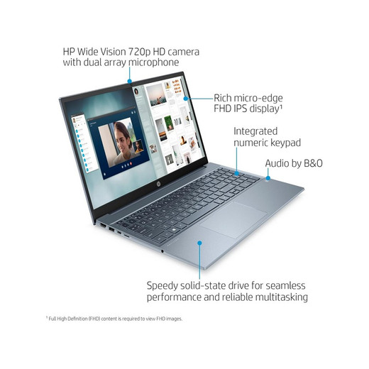 HP Pavilion 15 Ryzen™ 5 5500U 1TB SSD 32GB 15.6 FHD IPS WIN11 HORIZON BLUE OPEN BOX