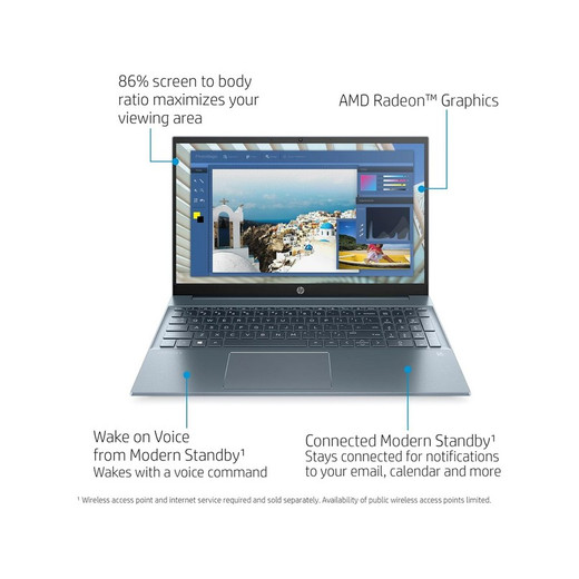 HP Pavilion 15 Ryzen™ 5 5500U 1TB SSD 32GB 15.6 FHD IPS WIN11 HORIZON BLUE OPEN BOX