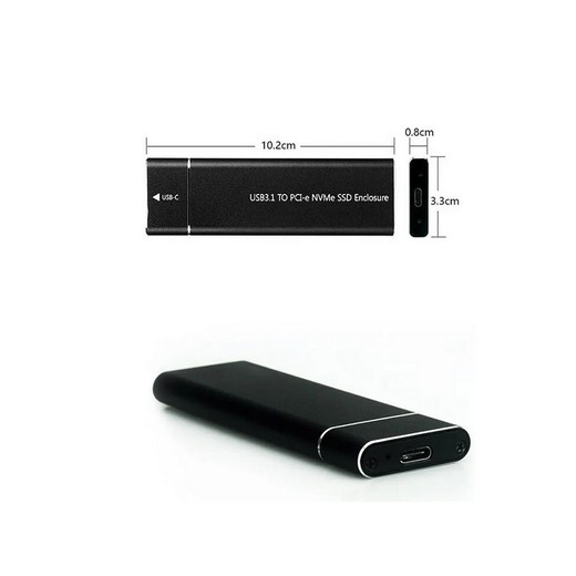 COFRE  DISCO DURO EXTERNO DE META  USB3.1 M.2 SATA SSD, CON PROTOCOLO NVME, TIPO USB C
