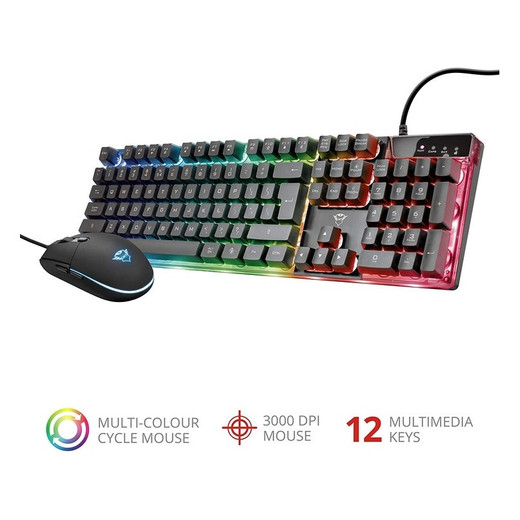 COMBO GAMER TRUST GXT 838 AZOR TECLADO Y MOUSE