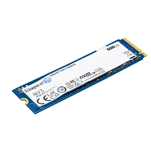 Disco SSD Kingston NV3, 500GB, M.2 2280, NVMe PCIe 4.0 x4, Lectura 6000MB/s Escritura 5000MB/s