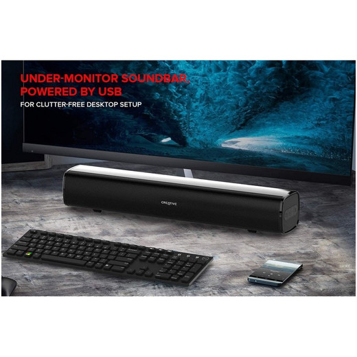 BARRA DE SONIDO CREATIVE STAGE AIR PORTATIL COMPACTO USB BLUETOOTH AUXILIAR 6 HORAS DE BATERIA PARA PC/MAC-NOTEBOOK-TV-CELULAR
