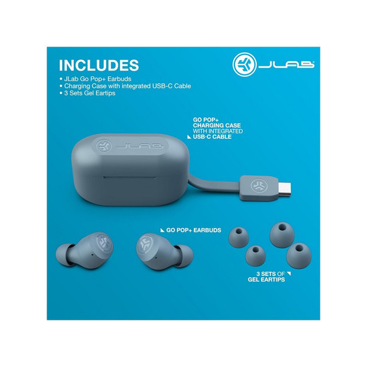JLab Go Air Pop - Auriculares inalámbricos Bluetooth y funda de carga, conexión dual, resistencia Humedad IPX4, conexión Bluetooth 5, ajustes de sonido EQ Nuevo
