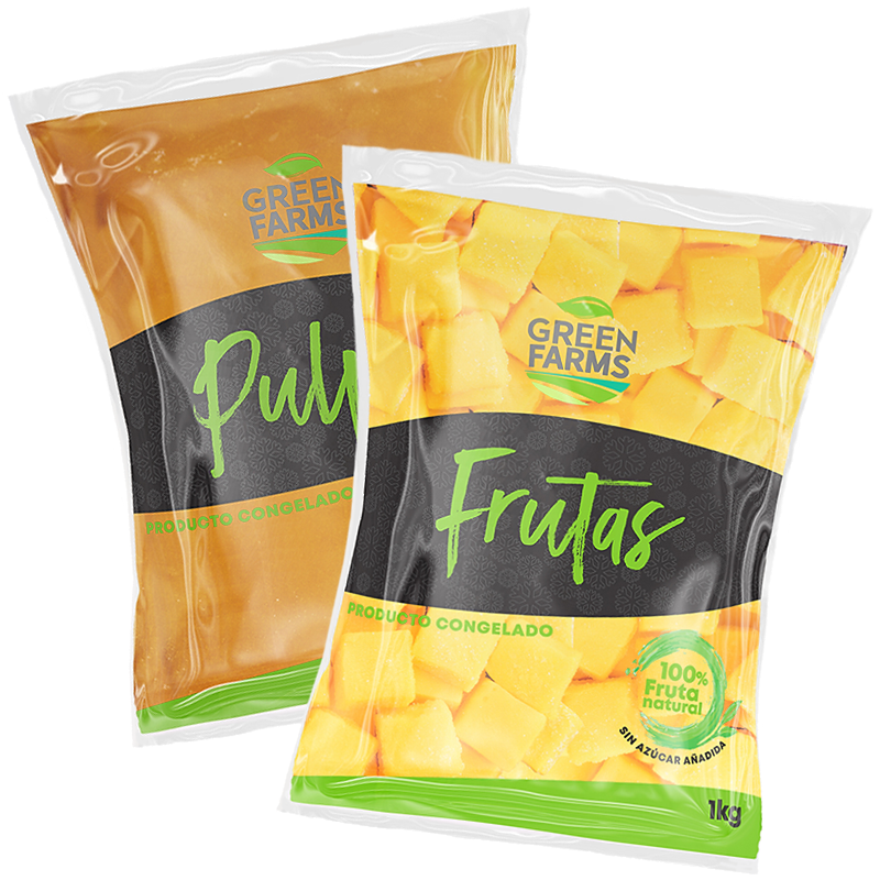  Pack Ahorro: GreenFarms Pulpa Maracuya 1 kg + Mango Cubo 1 kg 