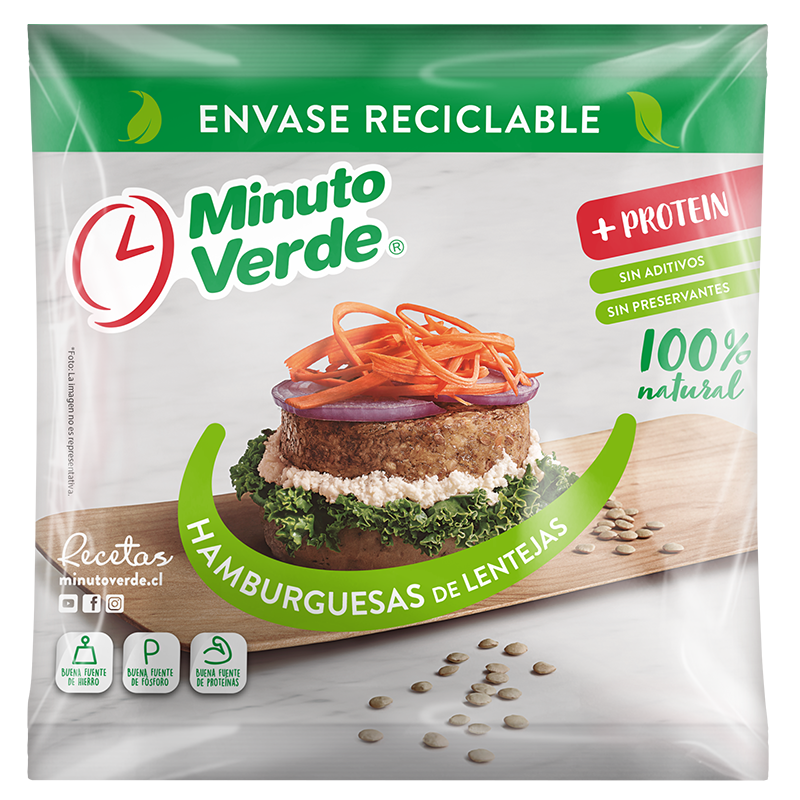 Hamburguesas de lentejas Minuto Verde 100 g