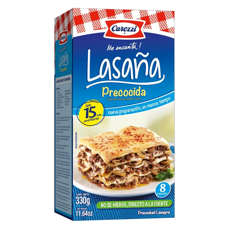 LASAÑA PRECOCIDA CAROZZI ESTUCHE 330 Gr