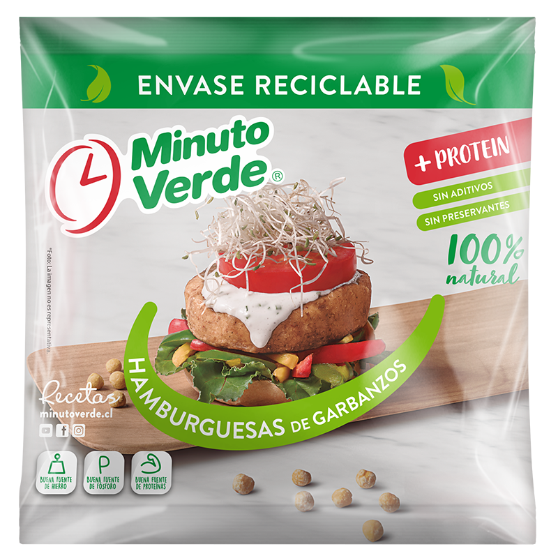 Hamburguesas de garbanzos Minuto Verde 100 g