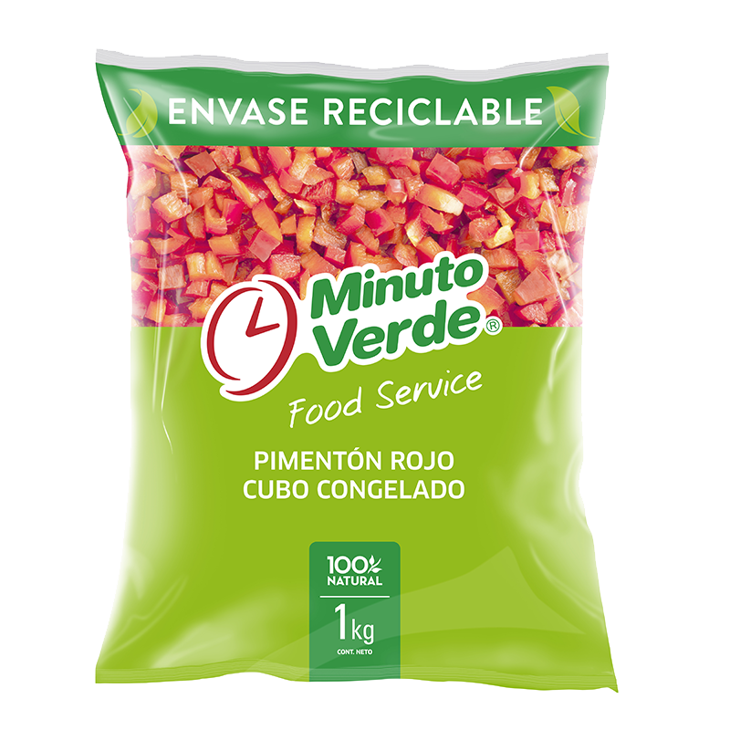 Pimentón rojo en cubos Minuto Verde 1 Kg