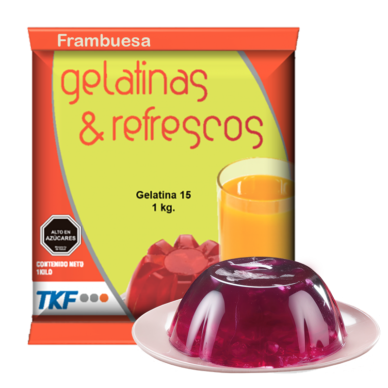 Gelatina 15 Frambuesa 1kg x 10 unids. Foodgroup