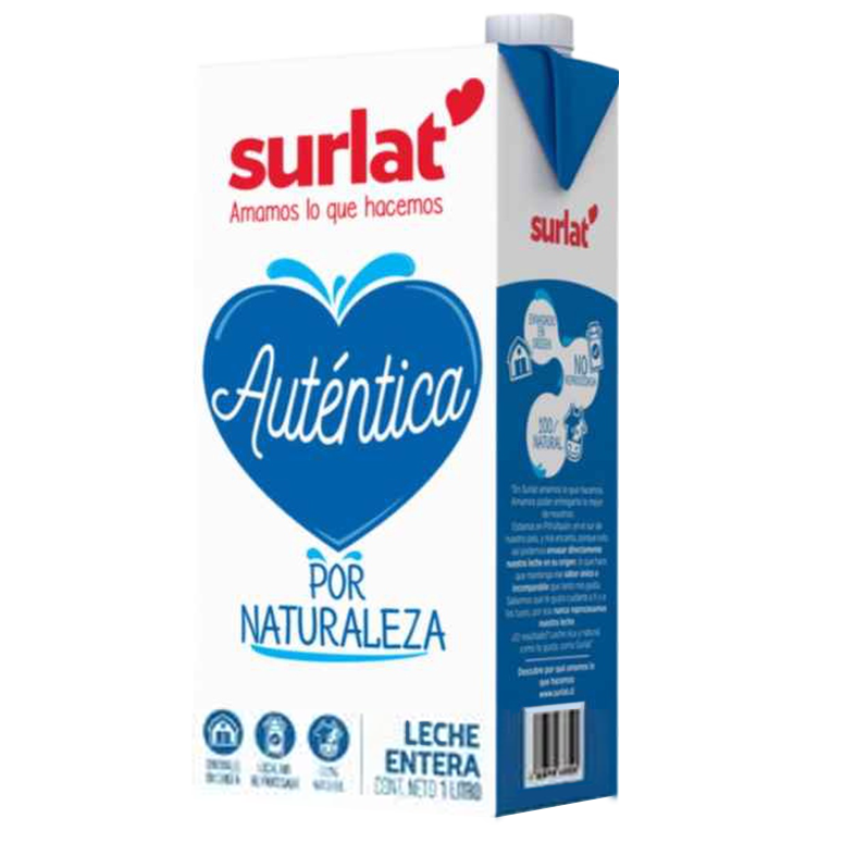 LECHE ENTERA SLIM CON TAPA SURLAT 1L